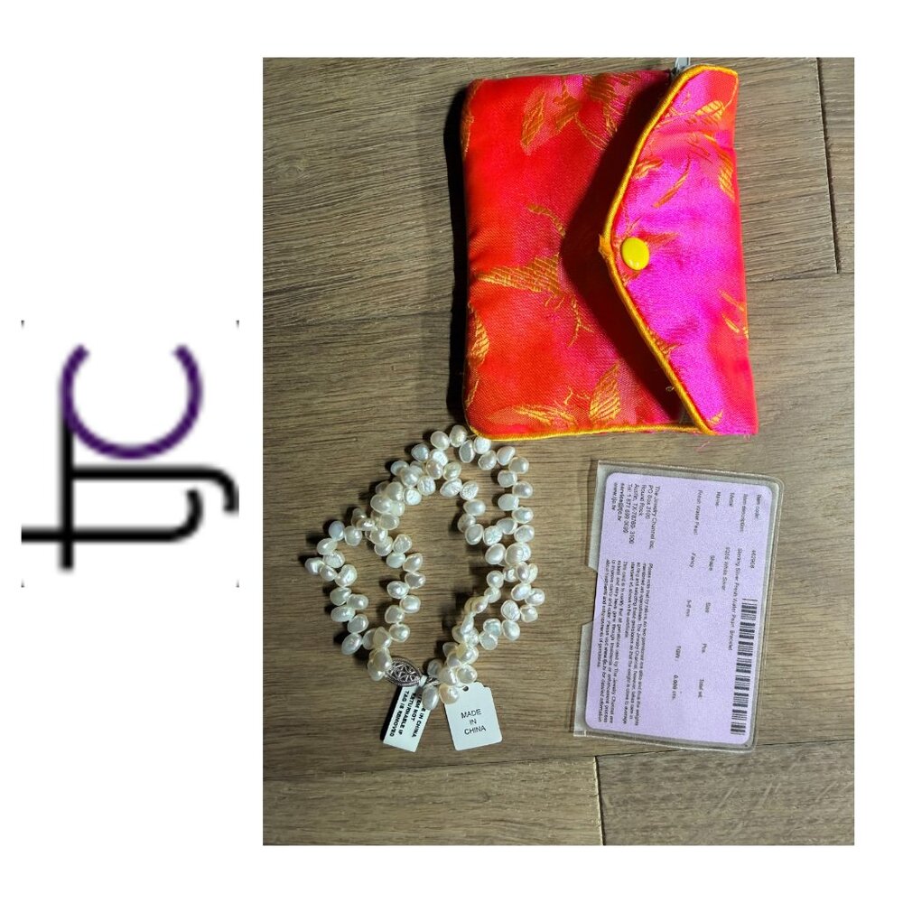 New 8" 5-6mm Freshwater Pearl and Sterling Silver Bracelet